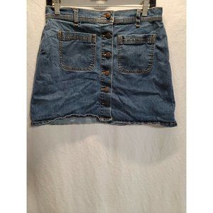 SP Black Label Button Down Blue Denim Mini Skirt Size L